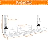VIDETOL 2 Pack Under Desk Cable Management Tray Metal White No Drill Clamp Rack view 2