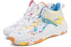 Purfitall Mens Basketball Shoes for Women High Top Non Slip Outdoor Sneakers Breathable Fashion Running Shoes Adult Youth