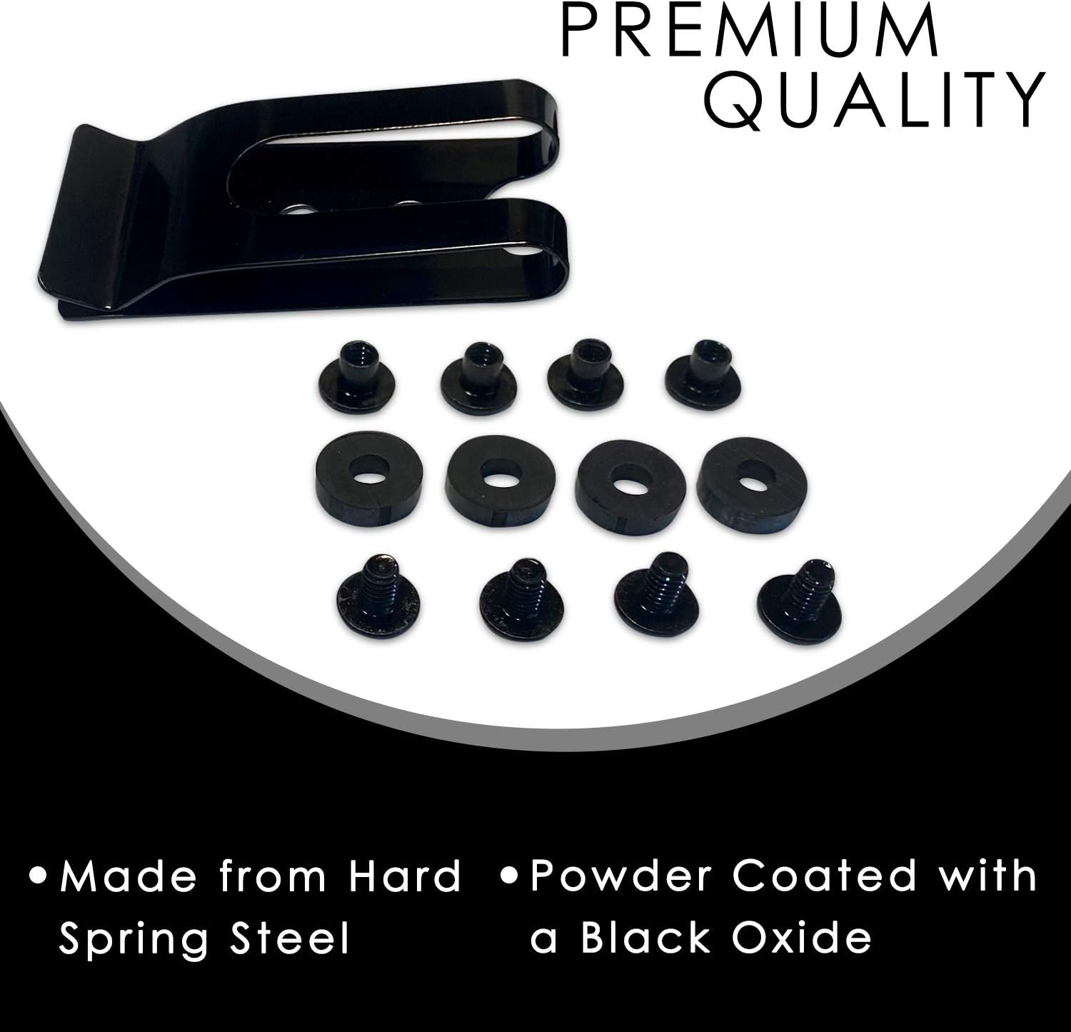 HolsterBuilder Metal Mini Holster Belt Clip - Flat Base Hard Spring Steel Belt Clip for Knife Sheaths, Wallets, & Pouches : Sports & Outdoors