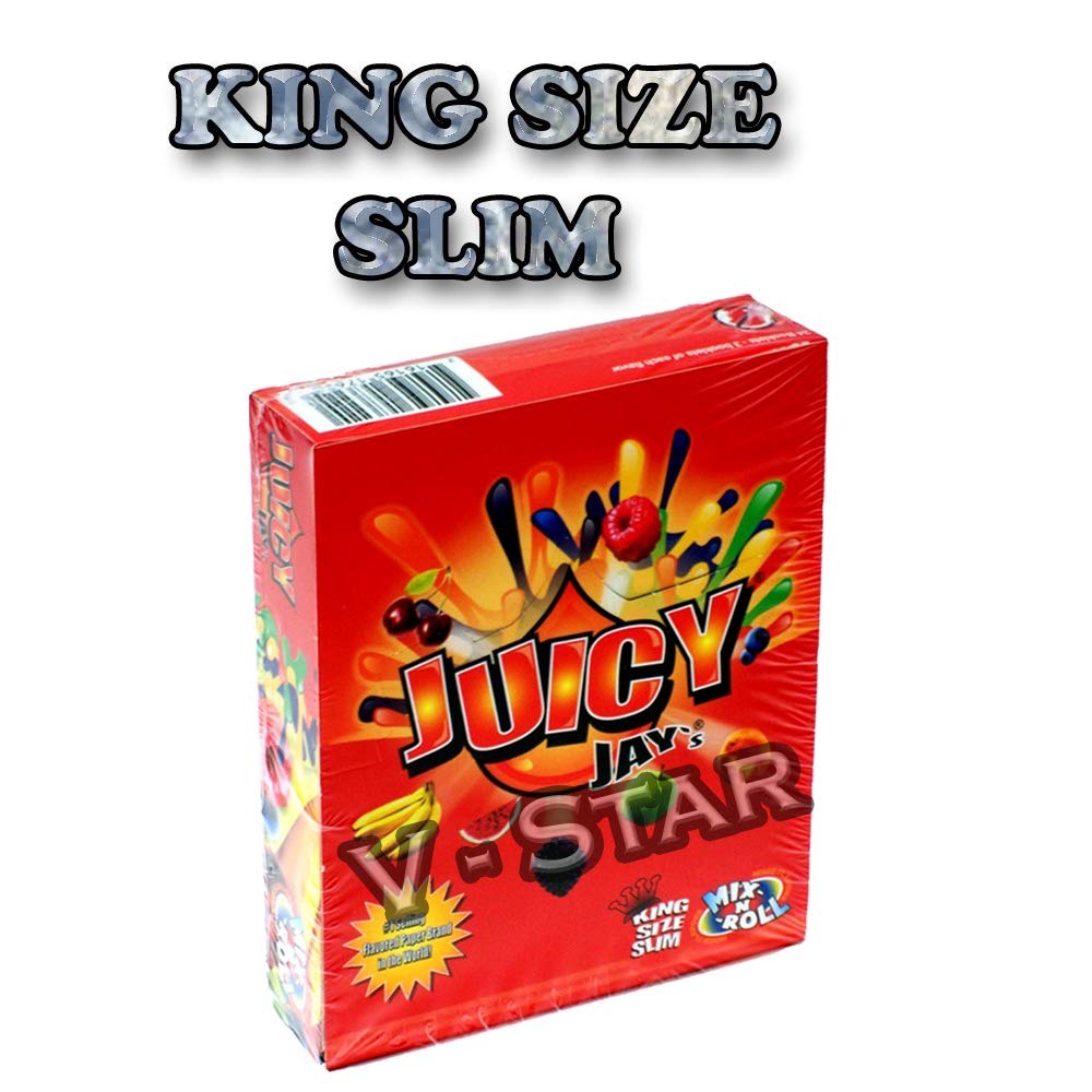 Juicy Jay King Size Slim Rolling Papers & JUICY JAYS Mix-N-ROLL Big Size - Full Box (24 Pack) (King Size Slim)