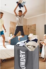 Maxsilan 50L Laundry Basket with Extended Handle Dark Grey 600D Oxford view 7