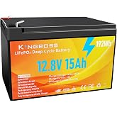 12.8V 15Ah LiFePO4 Battery Lithium Iron Phosphate for Solar, Lighting, UPS | BMS, 4000+ Deep Cycles, Max 4P4S, 192Wh, Low-Temp Cutoff, Lightweight IP65 for Power Wheels, Fish Finder, Camping, Home Alarm
