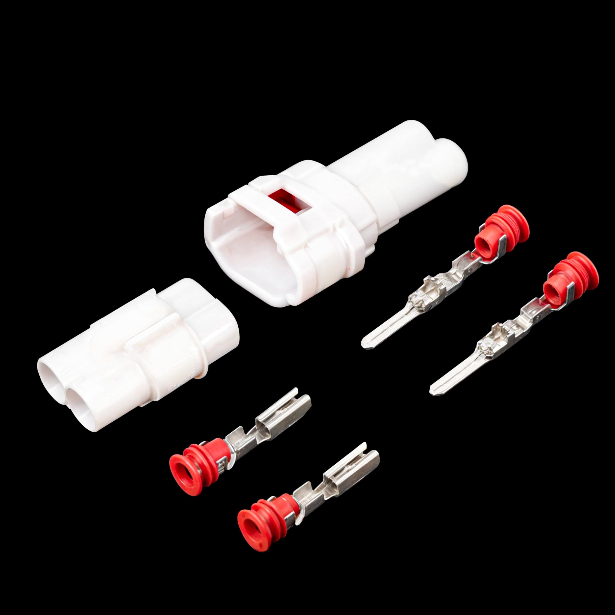 Photo 1 of 10 Sets 2 Pin DJ7021-2-11/21 Waterproof Wire Connectors Fog Lamp Plug 6187-2171 6180-2181 Electrical Quick Connector Kit, Compatible with Sumitomo MT090 2-pin, White