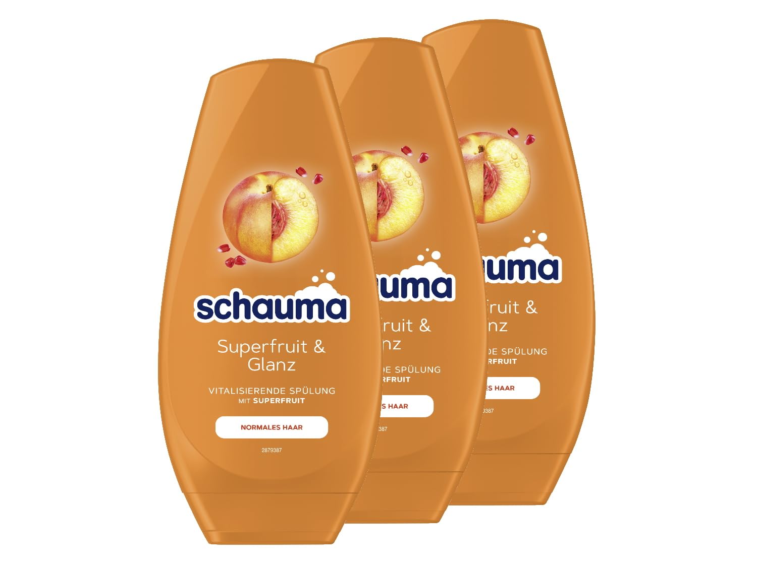 Schauma Schwarzkopf Superfruit & Shine Conditioner (3 x 250 ml), Revitalising Hair Conditioner with Nourishing Formula Strengthens Hair and Gives a Natural Shine