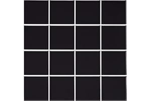 Ecoart Peel and Stick Wall Tile 10" X 10" Backsplash Stick On Kitchen Bathroom 16 Cells Square Brick Stick Tile Sticker(6 Sheets) (Black)