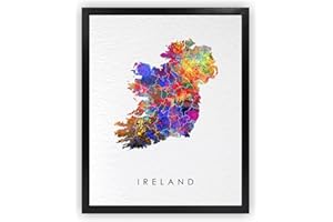 Dignovel Studios 8X10 Unframed Ireland Watercolor Art Print Map Motherland Country Europe illustrations Art Print Wall Wedding Poster Housewarming Irish Wall Decor Home Decor Wall Hanging DN730