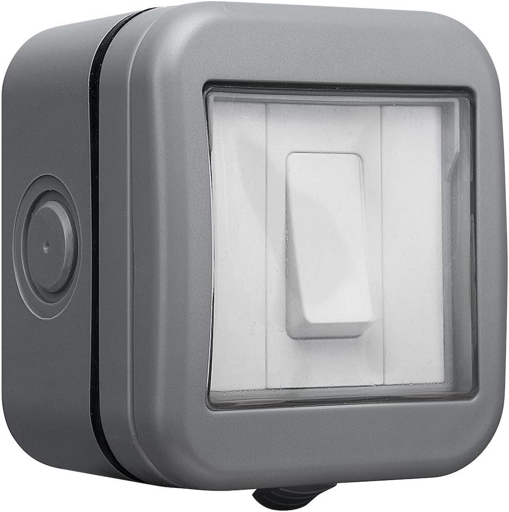 BG Electrical Outdoor Single Wall Switch Weatherproof 13A IP55 WPB12 Grey