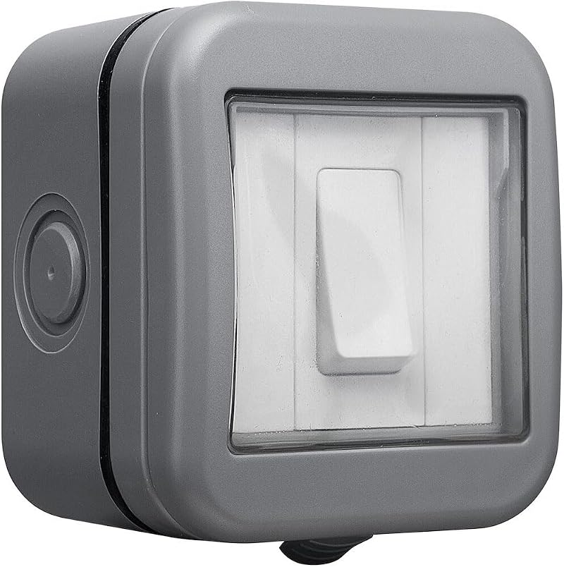 BG Electrical Outdoor Single Wall Switch Weatherproof 13A IP55 WPB12 Grey