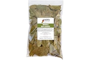 1lb Bay Leaves Semi Selected (whole and broken leaves), Hojas de Laurel, Bulk Dried Bay Leaf by 1400s Spices