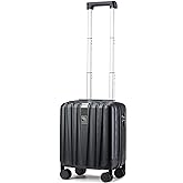 Hanke 14 Inch Underseat Carry On Luggage with Wheels Hard Shell Suitcases Carry On Bag Lightweight Small Mini Suitcase Tsa Luggage for Travel.(Jet Black)