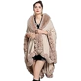 Old DIrd Elegant Faux Fox Fur Collar Knitted Cardigan Shawl Bride Wedding Party Shawl Cloak Coat