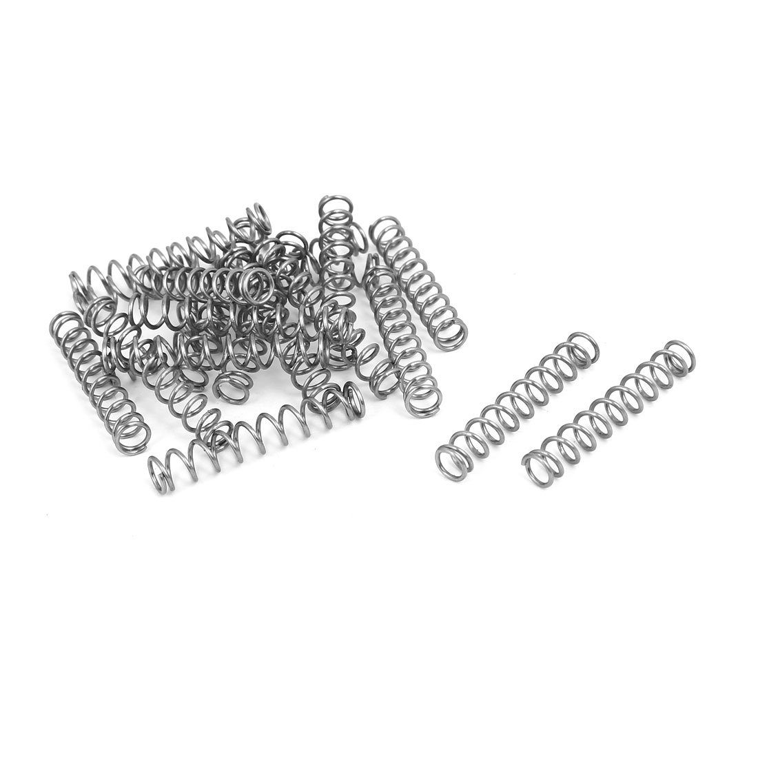 sourcingmap Compression Spring,304 Stainless Steel,6mm OD,0.8mm Wire Size,35mm Free Length,Silver Tone,20Pcs