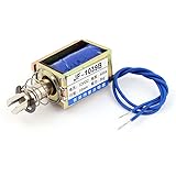 Uxcell a14123000ux0135 Spring Loaded Push-Pull Open Frame Solenoid Electromagnet, 10 mm, 5 kg, DC 12V, 400 mA