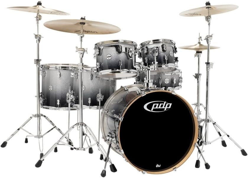 PDP by DW Concept Maple by DW 6-Piece Shell Pack Silver to Black Fade
