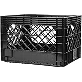 JEZERO 20 Quart Heavy Duty Plastic Crate | Stackable Multi-Purpose Storage Bin for Garage, Home, Office, Groceries, Outdoor, Camping & Kayaking | Black Utility Tote, 17" x 13" x 11"
