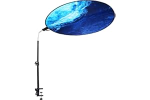 VSUNTENT Office Cubicle Desk Shade Anti-Glare Cover Light Sensitive Professionals Cubicle Light Blocker for Workspaces Desk Canopy 36" Circular Shading Light Shade with Clamp