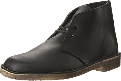 clarks desert boots black leather