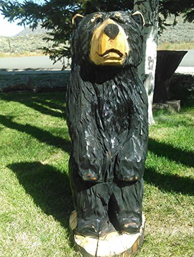 Chainsaw Carved Bear - carved wooden bear, bear carving, cabin art, rustic decor