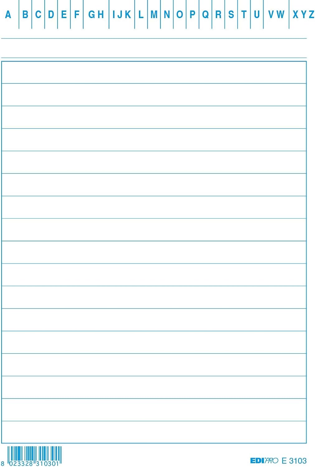 EDIPRO - E3103BL - 100 Blue Striped Cards f.to 15x10,5, 15 x 10,5 cm