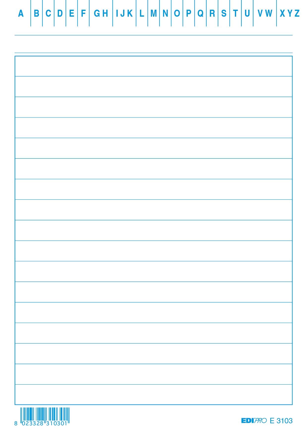 EDIPRO - E3103BL - 100 Blue Striped Cards f.to 15x10,5