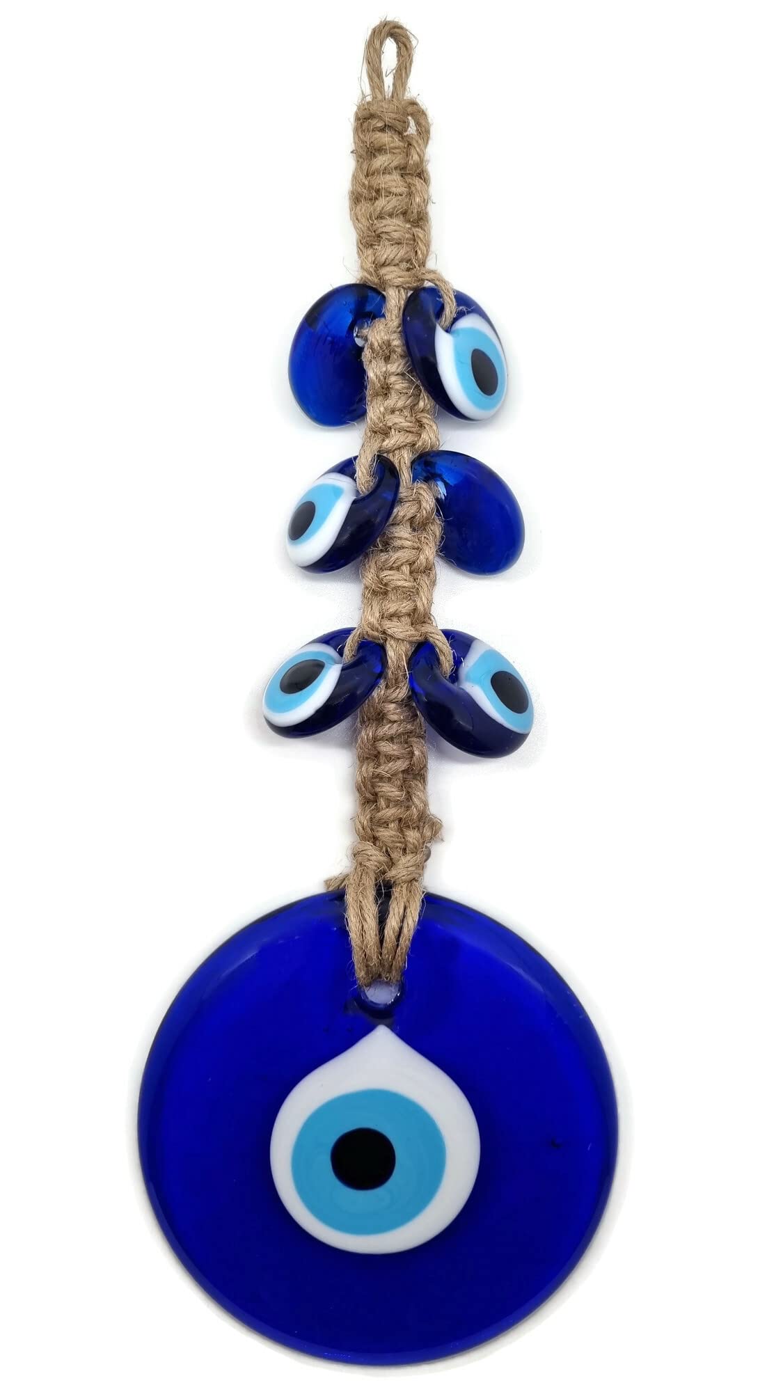 MYSTIC JEWELS - Macrome Turkish Eye Amulet with Jute, Home Protection