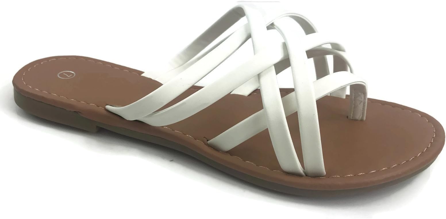 Fashion Women's Flip Flops Criss Cross Strappy Summer Sandal Flat Thong Straps