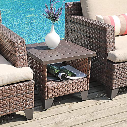 SUNSITT 3Piece Patio Conversation Set, Wicker Outdoor Furniture Lounge
