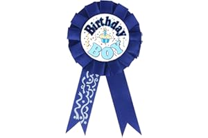 AMBISHI Satin Fabric Birthday Boy Tinplate Badge Pins, Kids Birthday Rosette, Birthday Pin, Brooch Buttons for Boy Birthday Party Decorations