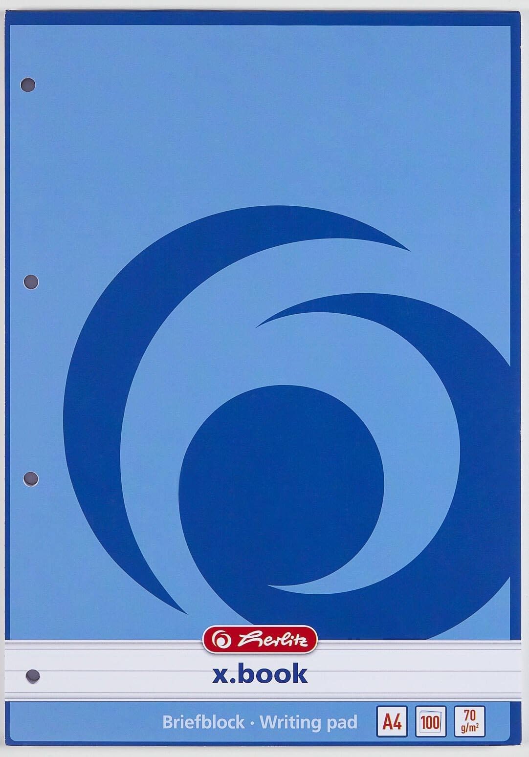 Herlitz 733410 Letter Pad A4 100 Lined Perforated Pack of 5