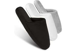 TLIZZZ7 3-Pair Luxury Spa Slippers - Cotton Memory Foam Non-slip Closed Toe Washable Slippers for Hotel,Guest,Travel,Bride,Women and Men