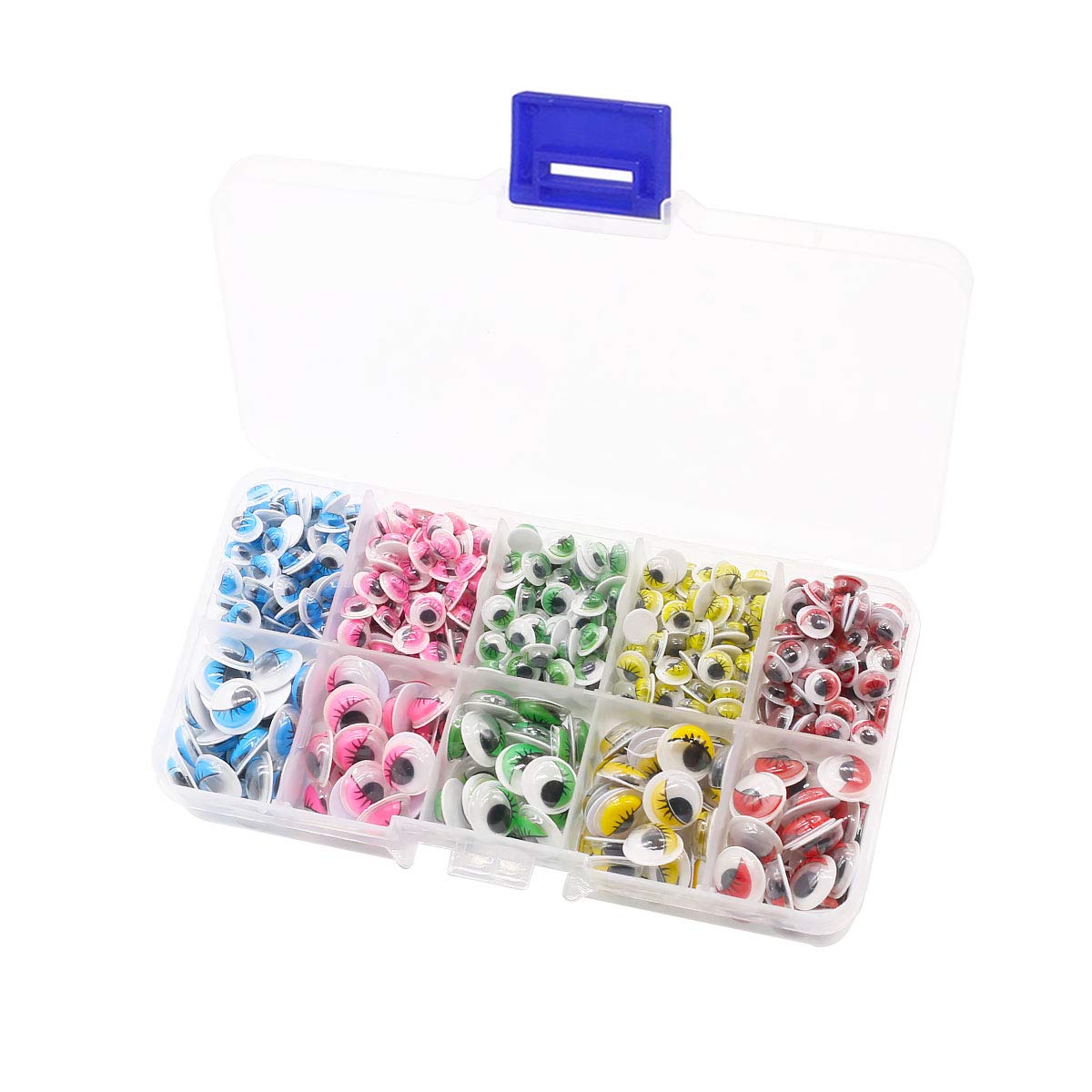 760 pcs Self-Adhesive Wiggle Googly Eyes with Eyelashes Assorted Colors Craft Stickers Eyes for DIY Arts Scrapbooking Decoration(6mm/10mm)