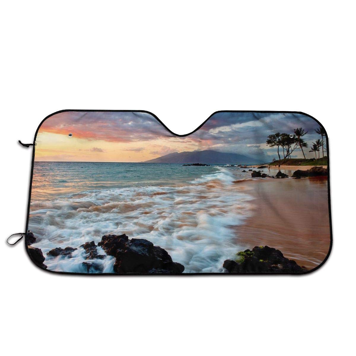 Hawaii Beautiful Sunset Durable Auto Windshield Sun Shade