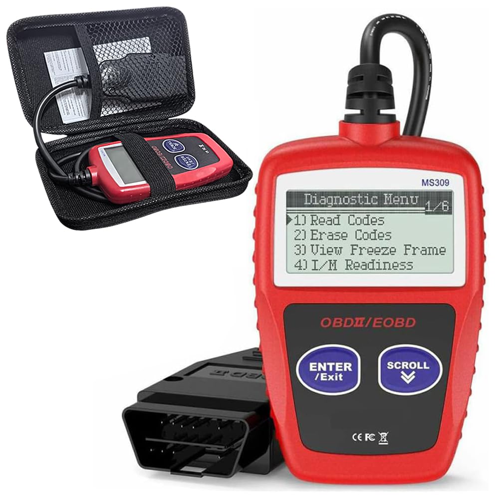 Photo 1 of CAN OBD2 Scanner MS309 Automotive Scanner Engine Diagnostic Tool EOBD Car Check Engine Code Reader Auto CAN Diagnostic Scan Tool Multi-Languages for All OBD II Protocol Vehicles (Red)