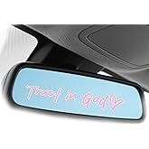 10 PCS Trust in God Rearview Mirror Decals, Trust in God Mirror Sticker, Automotive Vinyl Rear View Mirrors Decorative Stickers, Waterproof Car Stickers for Most Cars, Trucks, Motorcycles (Pink)