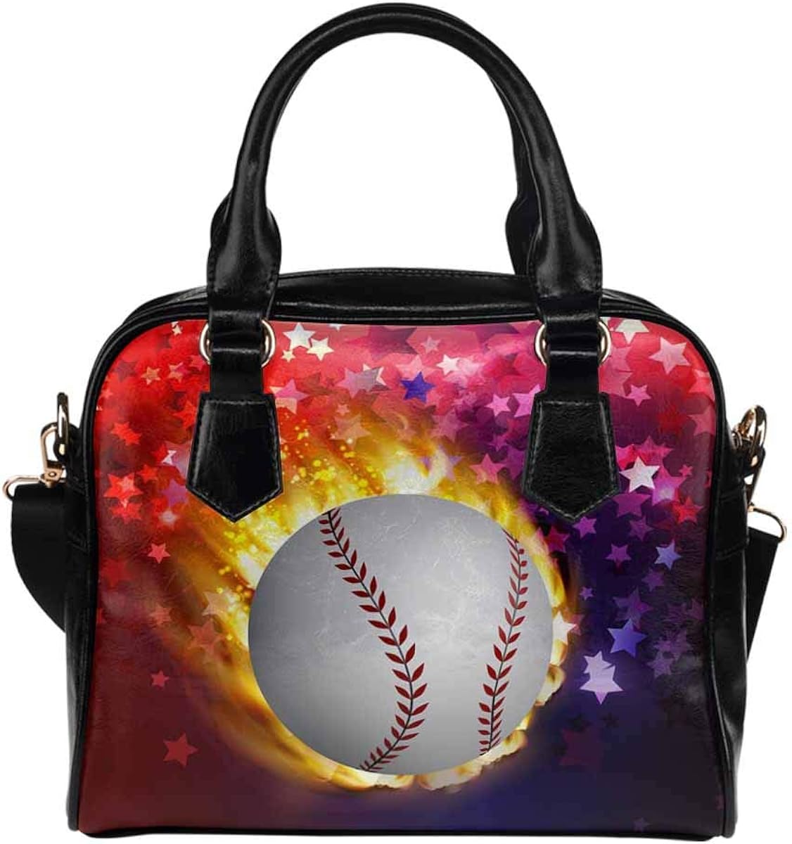 Baseball Speeding Sparkling PU Leather Purse Handbags Shoulder