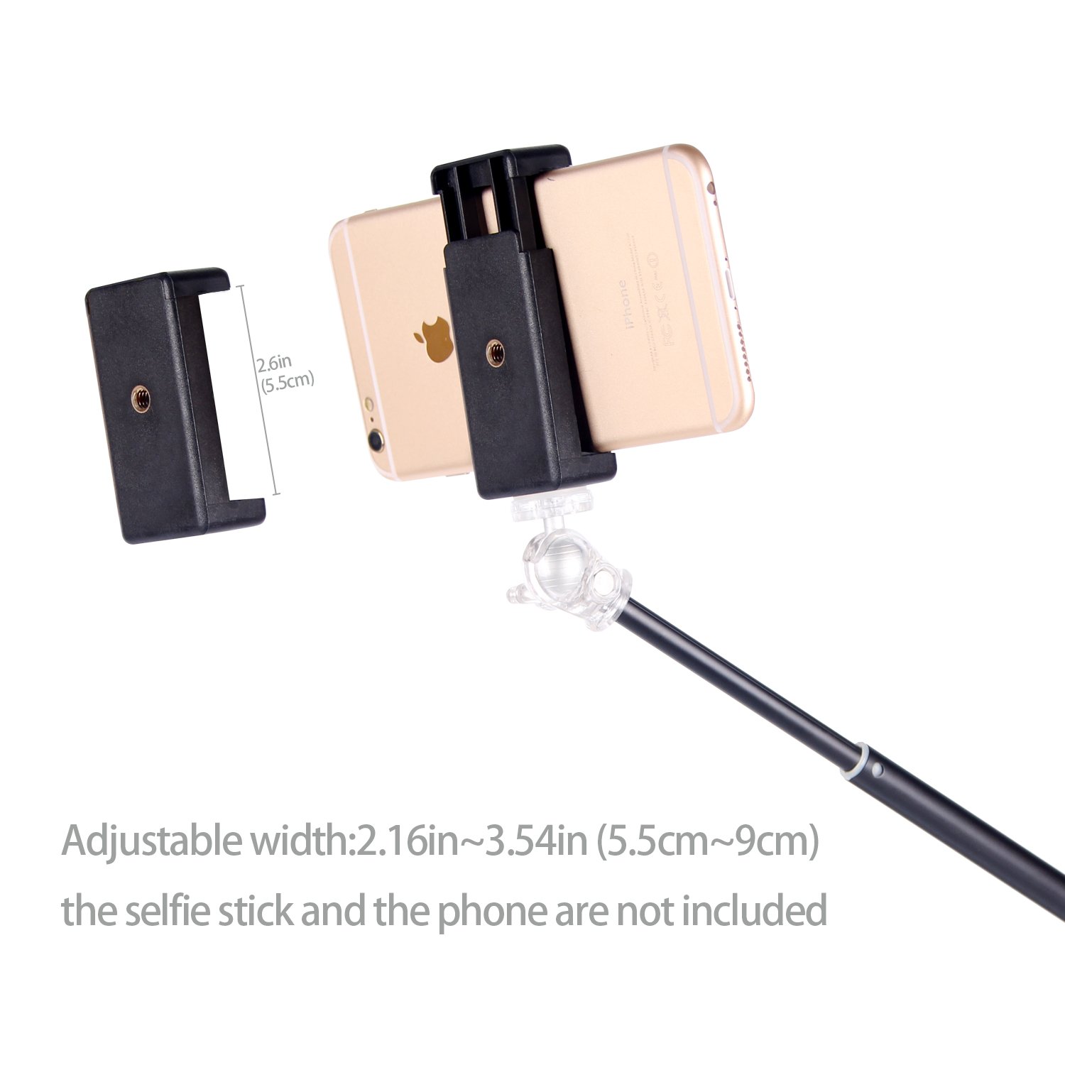 POLAM-FOTO Smartphone Tripod Adapter, Phone Tripod Mount for iPhone, Samsung, and others Smart phones, Phone Holder for Selfie Stick, Desktop Tripod, Monopod