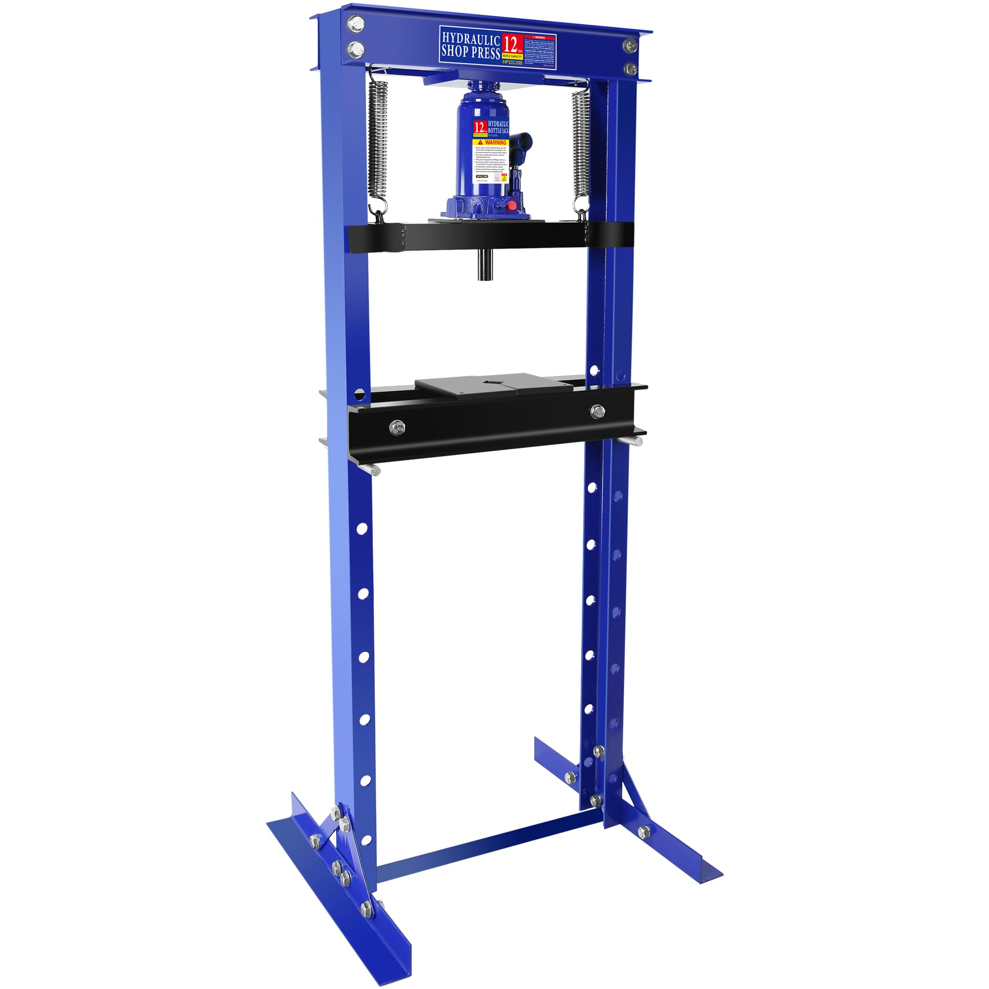 Photo 1 of (INCOMPLETE SET) 12 Ton Hydraulic Shop Press, Heavy-Duty H-Frame Bearing Press with Stamping Plates, Adjustable Worktable for Metal Bending, Straightening, Installing Bearings & U-Joints – Garage Floor Press Tool