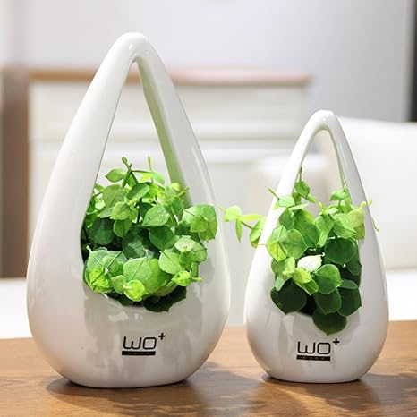 Amazon Wenzhe 人造花シミュレーションの花の手配偽の花假花セラミック ハンギングボトル 壁掛け式 花瓶 花のセット 吊るすことができる フラットにすることができますが 12のスタイル 色 J J フラワーデコレーション オンライン通販
