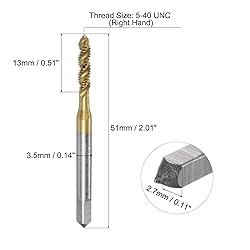 uxcell Spiral Flute Thread Taps, 5-40 UNC 2B Screw