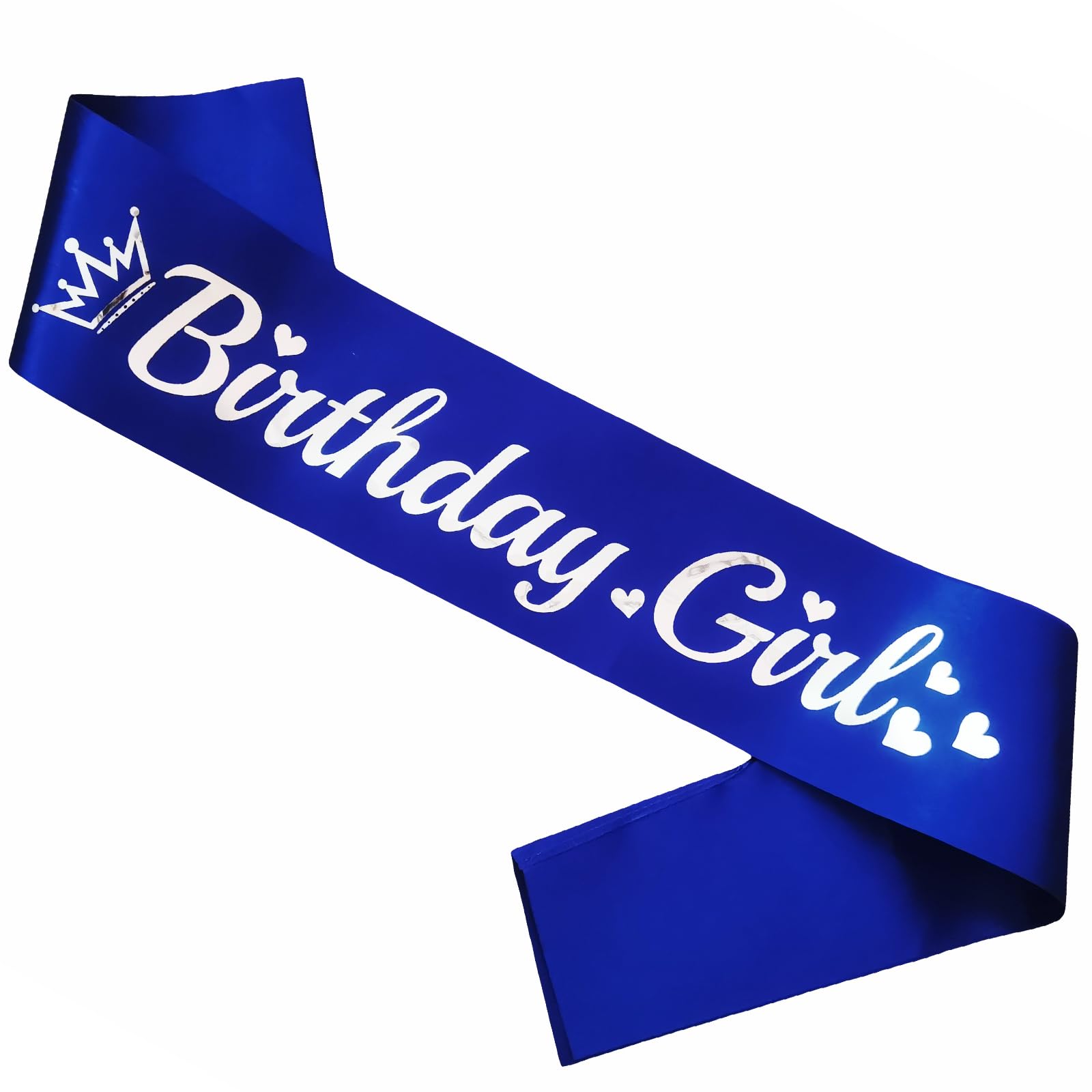 Photo 1 of LXYXUUN Birthday Girl Sash Royal Blue, Silver Foil Birthday Sash for Girl Funny Birthday Party Decorations, 16 18 21st Bday Sash Gift Ideas