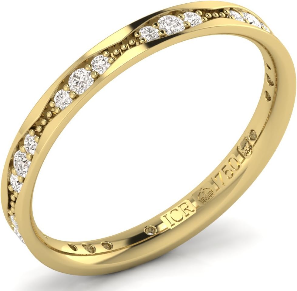 0.35ct Pave Set Round Brilliant Cut Diamonds Full Eternity Wedding Ring Available in Gold and Platinum