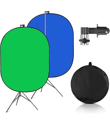 Sfondo Chromakey 2 In 1 Pieghevole 1,5x2m – Lato Blu E Lato Grigio Per Studio Fotografico, Live Streaming E Video - 2