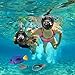 SHINE HAI 2018 Upgraded 180 Degree Full Face Snorkel Mask for Adults/Kids, Camera Mount with Adjustable Head Straps Design, Black, Size Large and Medium Both Fit