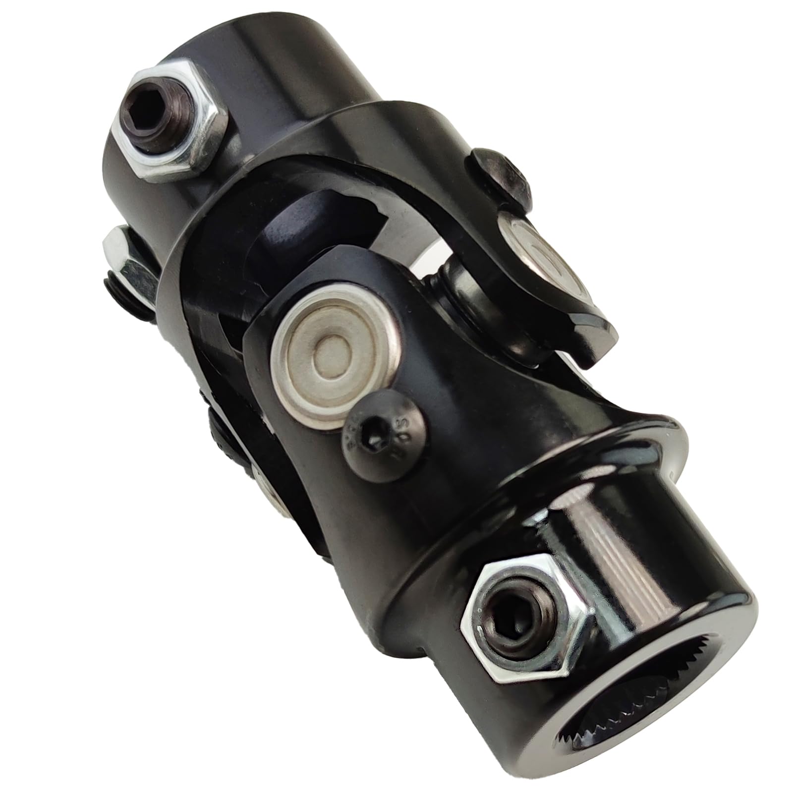 Photo 1 of 11/16" 36 Spline x 3/4" DD U Joint for Steering Shaft, 3-3/4 Inch Length Black Shaft Coupler Universal Joints Replacement