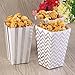 NUOLUX 50pcs Popcorn Boxes Yellow Design Trio Miniature Scalloped Edge Cardboard Party Candy Container Treat Cartons (Silver)