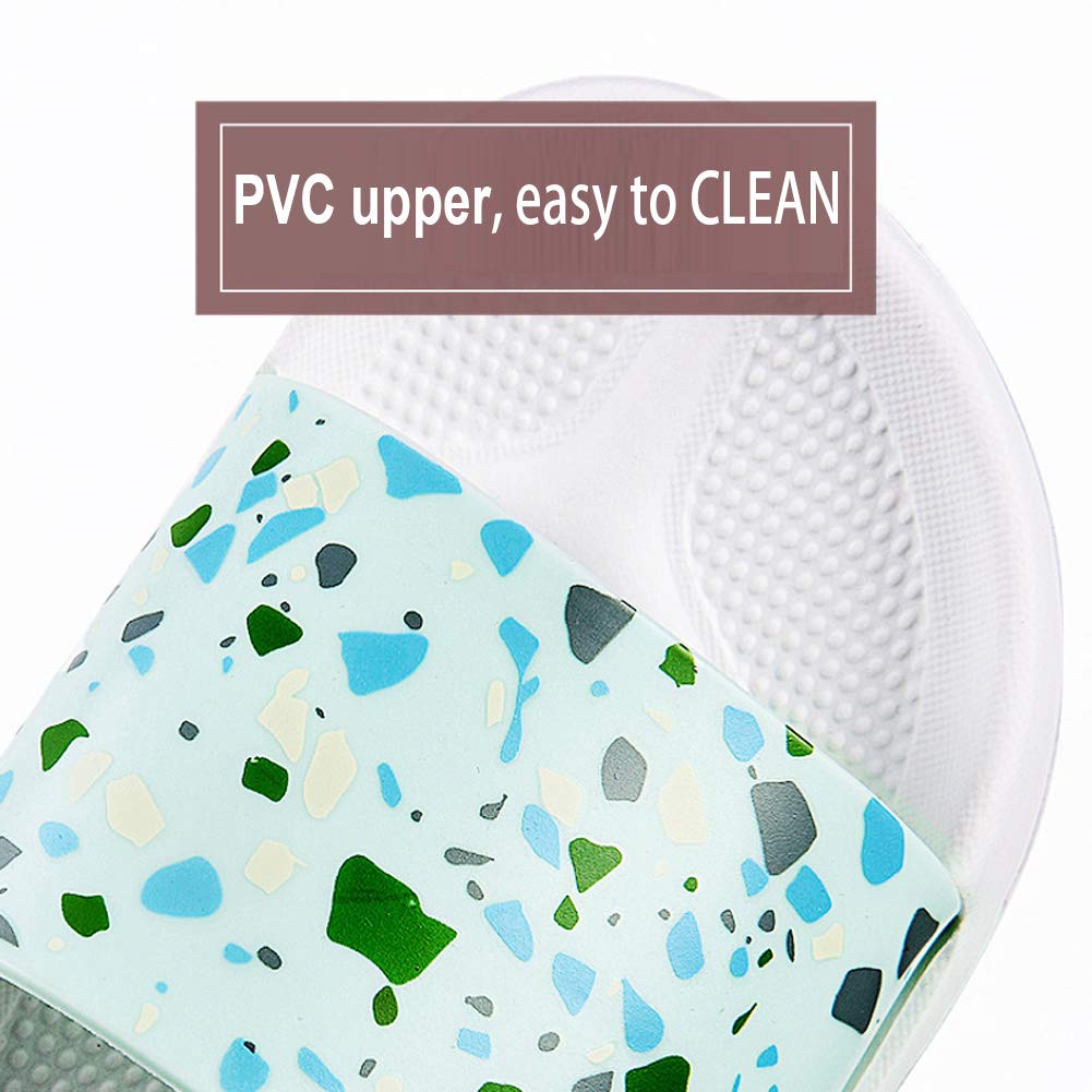 Shower Sandal Slippers with Drainage Holes Quick Drying Bathroom Slippers Gym Slippers Soft Sole Open Toe House Slippers for Men and Women,17white,40.41