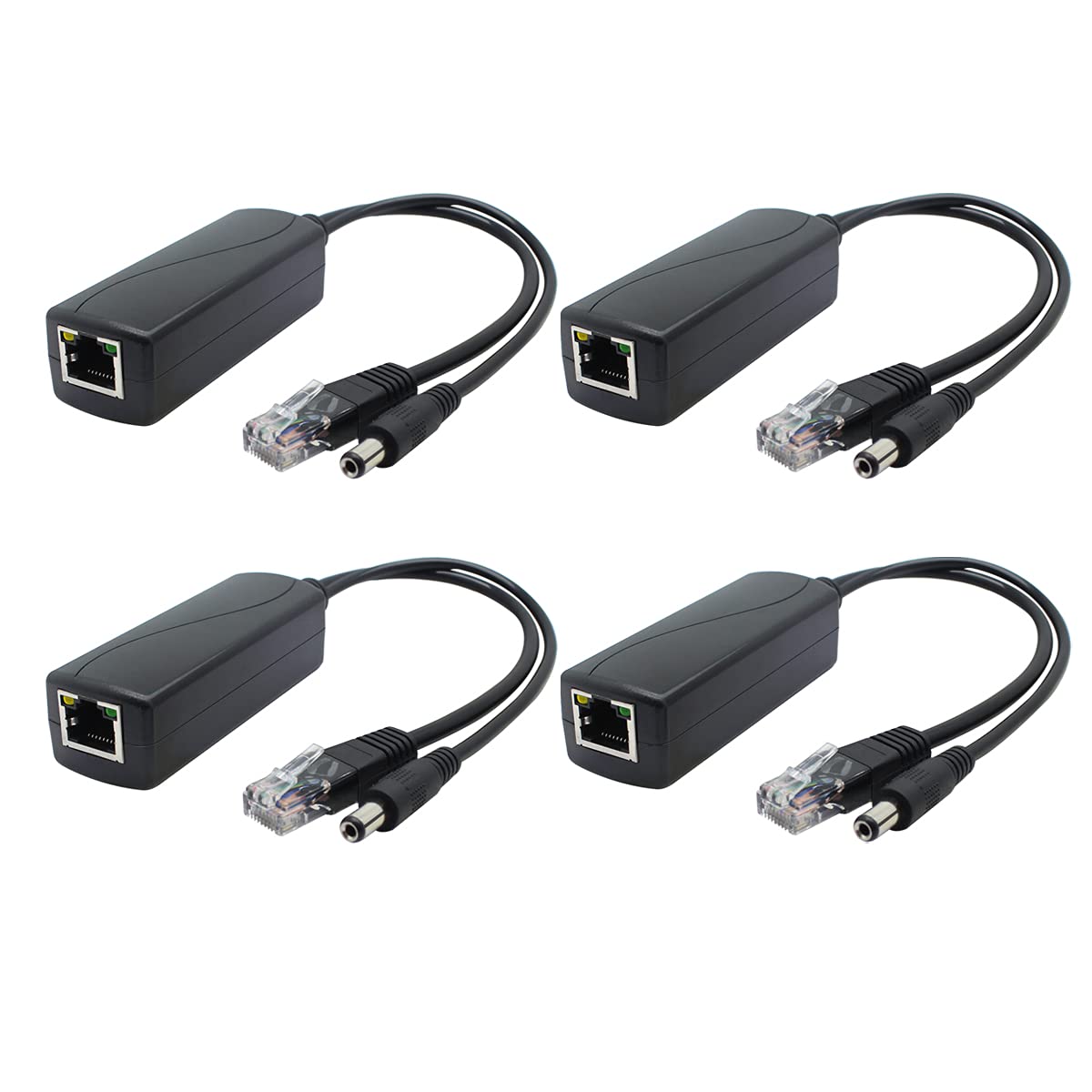 ANVISION 4-Pack Gigabit PoE Splitter, 12V 2A, IEEE 802.3af Compliant, for Security Camera, AP, Voip and More