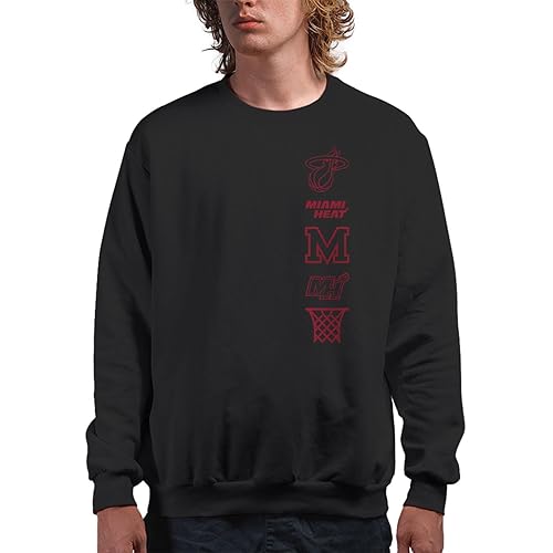 Junk Food Miami Heat LC Stacked Logo - NBA Adult Crew Fleece For Men & Women