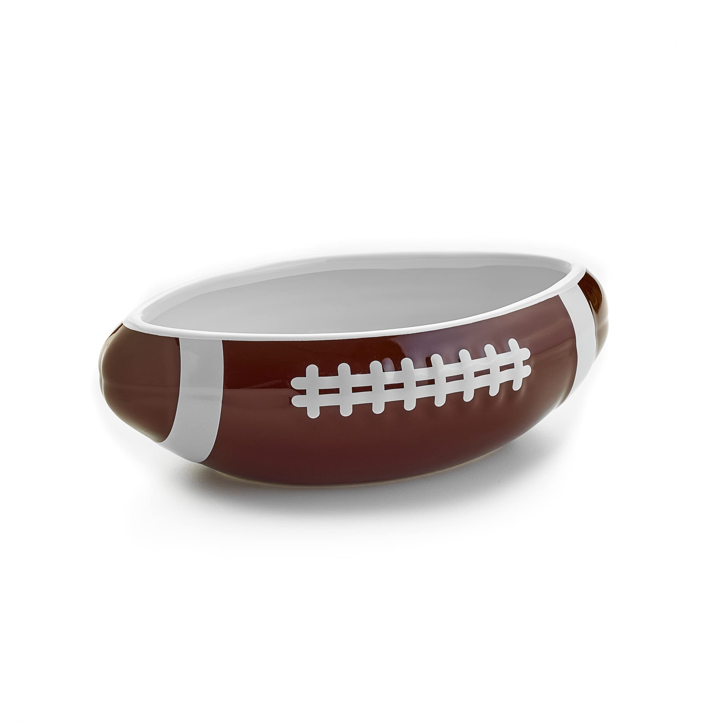 40YARDS American Football Bowl in American Football Shape (Size: XXL, True to Scale, 28 cm Length) Made of Ceramic with Raised Tactile Stitching
