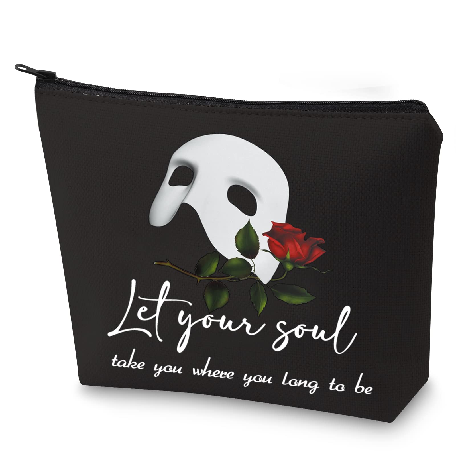WZMPA Broadway Musical Theater Cosmetic Makeup Bag The Phantom Fans Gift Let Your Soul Take You Where You Long to Be Musical Zipper Pouch for Women Girls, Let Your Soul, Fit